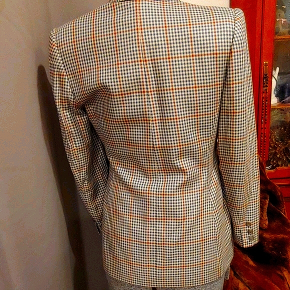 👄H.P.❤Burberrys Luxury Lovely Silk Plaid Jacket - Picture 2 of 6